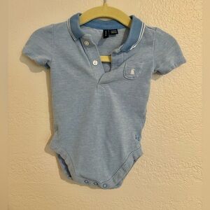 Janie and Jack 0-3 month polo bodysuit, blue